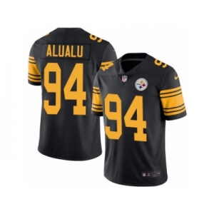 Men's Nike Pittsburgh Steelers #94 Tyson Alualu Limited Black Rush NFL Jersey