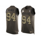 Men's Nike Pittsburgh Steelers #94 Tyson Alualu Limited Green Salute to Service Tank Top NFL Jersey