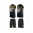 Men's Nike Pittsburgh Steelers #97 Cameron Heyward Limited Black Tank Top Suit NFL Jersey