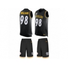 Men's Nike Pittsburgh Steelers #98 Vince Williams Limited Black Tank Top Suit NFL Jersey