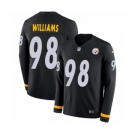 Men's Nike Pittsburgh Steelers #98 Vince Williams Limited Black Therma Long Sleeve NFL Jersey