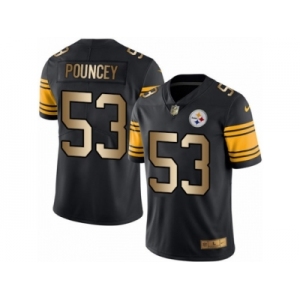 Men's Nike Steelers #53 Maurkice Pouncey Black Stitched NFL Limited Gold Rush Jersey