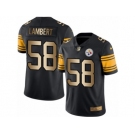 Men's Nike Steelers #58 Jack Lambert Black Stitched NFL Limited Gold Rush Jersey