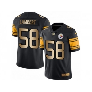 Men's Nike Steelers #58 Jack Lambert Black Stitched NFL Limited Gold Rush Jersey