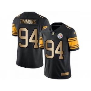 Men's Nike Steelers #94 Lawrence Timmons Black Stitched NFL Limited Gold Rush Jersey