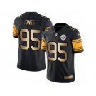 Men's Nike Steelers #95 Greg Lloyd Black Stitched NFL Limited Gold Rush Jersey