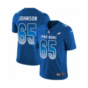 Men's Philadelphia Eagles #65 Lane Johnson Limited Royal Blue NFC 2019 Pro Bowl Football Jersey