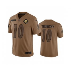 Men's Pittsburgh Steelers #10 Mitch Trubisky 2023 Brown Salute To Service Limited Football Stitched Jersey