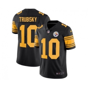 Men's Pittsburgh Steelers #10 Mitchell Trubisky Black Color Rush Limited Stitched Jersey