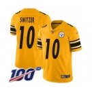 Men's Pittsburgh Steelers #10 Ryan Switzer Limited Gold Inverted Legend 100th Season Football Jersey