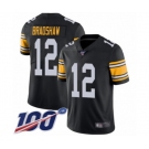 Men's Pittsburgh Steelers #12 Terry Bradshaw Black Alternate Vapor Untouchable Limited Player 100th Season Football Jersey