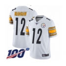 Men's Pittsburgh Steelers #12 Terry Bradshaw White Vapor Untouchable Limited Player 100th Season Football Jersey