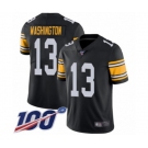 Men's Pittsburgh Steelers #13 James Washington Black Alternate Vapor Untouchable Limited Player 100th Season Football Jersey