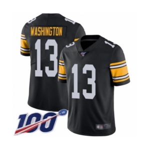 Men's Pittsburgh Steelers #13 James Washington Black Alternate Vapor Untouchable Limited Player 100th Season Football Jersey