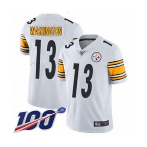 Men's Pittsburgh Steelers #13 James Washington White Vapor Untouchable Limited Player 100th Season Football Jersey