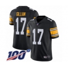 Men's Pittsburgh Steelers #17 Joe Gilliam Black Alternate Vapor Untouchable Limited Player 100th Season Football Jersey