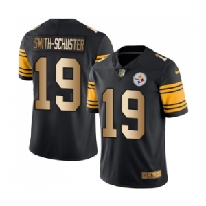 Men's Pittsburgh Steelers #19 JuJu Smith-Schuster Limited Black Gold Rush Vapor Untouchable Football Jersey