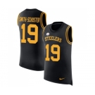 Men's Pittsburgh Steelers #19 JuJu Smith-Schuster Limited Black Rush Player Name & Number Tank Top Football Jersey