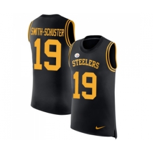 Men's Pittsburgh Steelers #19 JuJu Smith-Schuster Limited Black Rush Player Name & Number Tank Top Football Jersey