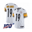 Men's Pittsburgh Steelers #19 JuJu Smith-Schuster White Vapor Untouchable Limited Player 100th Season Football Jersey