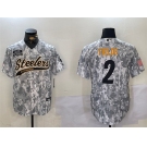 Men's Pittsburgh Steelers #2 Justin Fields 2024 Arctic Camo Salute To Service Stitched Baseball Jersey