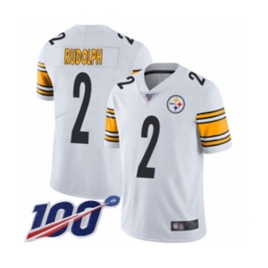 Men's Pittsburgh Steelers #2 Mason Rudolph White Vapor Untouchable Limited Player 100th Season Football Jersey