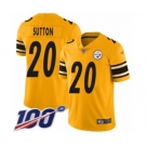 Men's Pittsburgh Steelers #20 Cameron Sutton Limited Gold Inverted Legend 100th Season Football Jersey