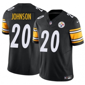 Men's Pittsburgh Steelers #20 Kaleb Johnson Black 2025 Draft F.U.S.E. Vapor Limited Football Stitched Jersey