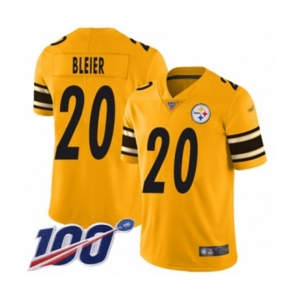 Men's Pittsburgh Steelers #20 Rocky Bleier Limited Gold Inverted Legend 100th Season Football Jersey