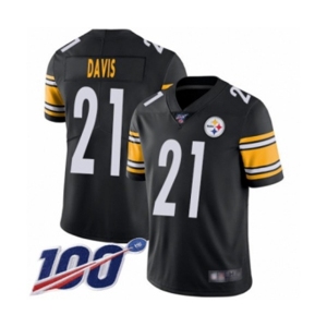 Men's Pittsburgh Steelers #21 Sean Davis Black Team Color Vapor Untouchable Limited Player 100th Season Football Jersey