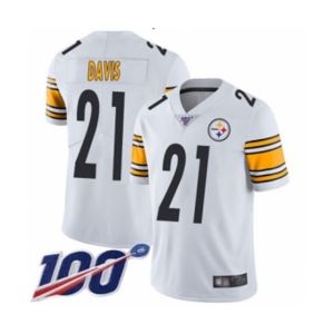 Men's Pittsburgh Steelers #21 Sean Davis White Vapor Untouchable Limited Player 100th Season Football Jersey