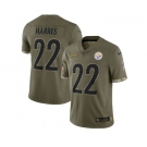 Men's Pittsburgh Steelers #22 Najee Harris 2022 Olive Salute To Service Limited Stitched Jerse