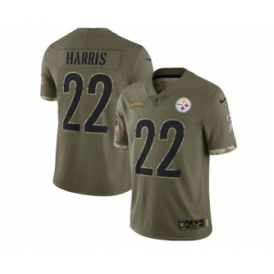 Men's Pittsburgh Steelers #22 Najee Harris 2022 Olive Salute To Service Limited Stitched Jerse