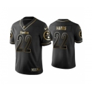 Men's Pittsburgh Steelers #22 Najee Harris Black Golden Edition Limited Stitched Football Jersey