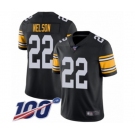 Men's Pittsburgh Steelers #22 Steven Nelson Black Alternate Vapor Untouchable Limited Player 100th Season Football Jersey