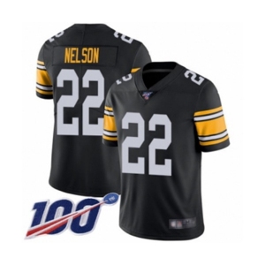 Men's Pittsburgh Steelers #22 Steven Nelson Black Alternate Vapor Untouchable Limited Player 100th Season Football Jersey