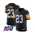 Men's Pittsburgh Steelers #23 Joe Haden Black Alternate Vapor Untouchable Limited Player 100th Season Football Jersey