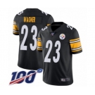 Men's Pittsburgh Steelers #23 Mike Wagner Black Team Color Vapor Untouchable Limited Player 100th Season Football Jersey