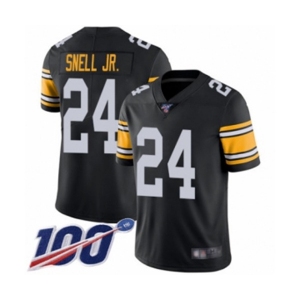 Men's Pittsburgh Steelers #24 Benny Snell Jr. Black Alternate Vapor Untouchable Limited Player 100th Season Football Jersey