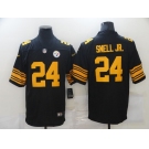 Men's Pittsburgh Steelers #24 Benny Snell Jr. Limited Black Rush Vapor Untouchable Football Jersey