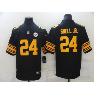 Men's Pittsburgh Steelers #24 Benny Snell Jr. Limited Black Rush Vapor Untouchable Football Jersey