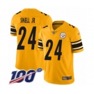 Men's Pittsburgh Steelers #24 Benny Snell Jr. Limited Gold Inverted Legend 100th Season Football Jersey