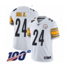 Men's Pittsburgh Steelers #24 Benny Snell Jr. White Vapor Untouchable Limited Player 100th Season Football Jersey