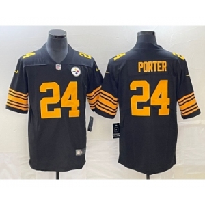 Men's Pittsburgh Steelers #24 Joey Porter Jr. Black 2023 Draft Color Rush Limited Stitched Jersey