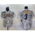 Men's Pittsburgh Steelers #3 Russell Wilson 2024 Arctic Camo Salute To Service Stitched Baseball Jersey