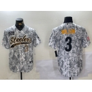 Men's Pittsburgh Steelers #3 Russell Wilson 2024 Arctic Camo Salute To Service Stitched Baseball Jerseys