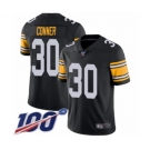 Men's Pittsburgh Steelers #30 James Conner Black Alternate Vapor Untouchable Limited Player 100th Season Football Jersey