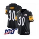 Men's Pittsburgh Steelers #30 James Conner Black Team Color Vapor Untouchable Limited Player 100th Season Football Jersey