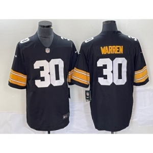 Men's Pittsburgh Steelers #30 Jaylen Warren Black 2023 FUSE Vapor Limited Stitched Throwback Jersey