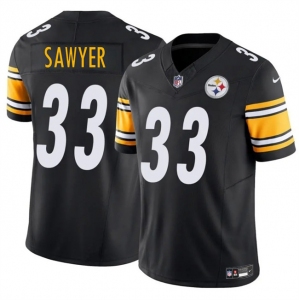 Men's Pittsburgh Steelers #33 Jack Sawyer Black 2025 Draft F.U.S.E. Vapor Limited Football Stitched Jersey